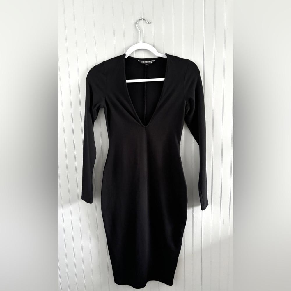 Express Black Bodycon Midi Dress XS